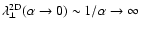$\lambda_{\perp}^{\rm 2D} (\alpha
\rightarrow 0) \sim 1/\alpha \rightarrow \infty$