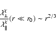 \begin{displaymath}{\lambda_{\perp}^{\chi} \over \lambda_{\parallel}^{\chi}} ( r \ll r_0)
\sim r^{2/3}
\end{displaymath}