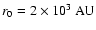 $r_0 = 2 \times 10^3~{\rm AU}$