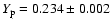 $Y_{\rm p}=0.234\pm 0.002$