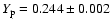 $Y_{\rm p}=0.244\pm 0.002$