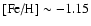 $\mbox{[Fe/H]}\sim -1.15$