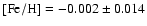 ${\rm [Fe/H]}=-0.002\pm 0.014$