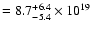 $=8.7^{+6.4}_{-5.4} \times 10^{19}$