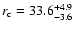 $r_{\rm c}=33.6^{+4.9}_{-3.6}$