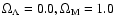$\Omega_{\Lambda}=0.0, \Omega_{\rm M}=1.0$