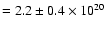 $=2.2 \pm 0.4 \times 10^{20}$