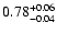 $\rm0.78^{+0.06}_{-0.04}$