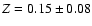 $Z=0.15 \pm 0.08$
