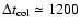 $\Delta t_{\rm col}\simeq 1200$
