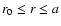 $r_0\leq r\leq a$