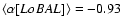 $\langle \alpha [LoBAL]\rangle = -0.93$