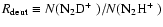 $R_{\rm deut}\equiv N(\hbox{${\rm N}_2{\rm D}^+$ })/N(\hbox{${\rm N}_2{\rm H}^+$ })$