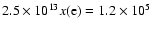$2.5 \times10^{13} x({\rm e}) = 1.2\times 10^{5}$