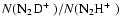 $N(\hbox{${\rm N}_2{\rm D}^+$ })/N(\hbox{${\rm N}_2{\rm H}^+$ })$