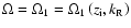 $\Omega = \Omega _{1} = \Omega _{1} \left ( {z_{\rm i} ,k_{\rm R}} \right )$