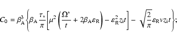 \begin{displaymath}%
C_{0} = \beta _{\rm A}^{3} {\left\{ {\beta _{\rm A}
{\frac{...
...2}}{{\pi}} }} \varepsilon _{\rm R} \nu z_{\rm i} t} \right\}};
\end{displaymath}