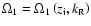 $\Omega _{1} = \Omega _{1}
\left( {z_{\rm i} ,k_{\rm R }} \right)$