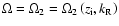 $\Omega = \Omega _{2} = \Omega _{2} \left ( {z_{\rm i} ,k_{\rm R}} \right )$