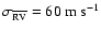 $\sigma_{\overline{\rm RV}}= 60 ~{\rm m~s}^{-1}$