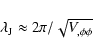 \begin{displaymath}\lambda_{\rm J} \approx 2\pi/\sqrt{V_{,\phi\phi}}
\end{displaymath}