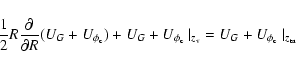 \begin{displaymath}\frac{1}{2} R \frac{\partial}{\partial R} (U_{G}+ U_{\phi_{\r...
...}~\vert_{z_{\rm v}}=U_{G}+U_{\phi _{\rm c}}~\vert_{z_{\rm ta}}
\end{displaymath}