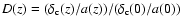 $D(z) = (\delta_{\rm c}(z)/a(z))/(\delta_{\rm c}(0)/a(0)) $