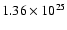 $1.36\times10^{25}$