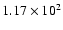 $1.17\times10^{2}$