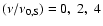 $(\nu/\nu_{0,\rm S})=0,\;2,\;4$