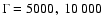 $\Gamma=5000,\;10~000$