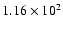 $1.16\times10^{2}$