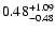 $\rm0.48^{+1.09} _{-0.48}$