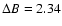 $\Delta B = 2.34$