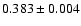 $0.383 \pm 0.004$
