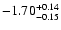 $\rm -1.70^{+0.14}_{-0.15}$