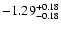 $\rm -1.29^{+0.18}_{-0.18}$