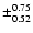 $\pm_{0.52}^{0.75}$