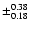 $\pm_{0.18}^{0.38}$