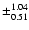 $\pm_{0.51}^{1.04}$