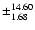 $\pm_{1.68}^{14.60}$