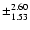 $\pm_{1.53}^{2.60}$