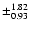 $\pm_{0.93}^{1.82}$