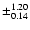 $\pm^{ 1.20 }_{0.14}$