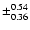 $\pm_{0.36}^{0.54}$