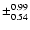 $\pm_{0.54}^{0.99}$