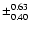 $\pm_{0.40}^{0.63}$