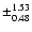 $\pm_{0.48}^{1.53}$