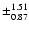 $\pm_{0.87}^{1.51}$