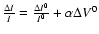 ${\frac{\Delta I}{I}}={\frac{\Delta I^{0}}{I^{0}}}+\alpha\Delta V^{0}$